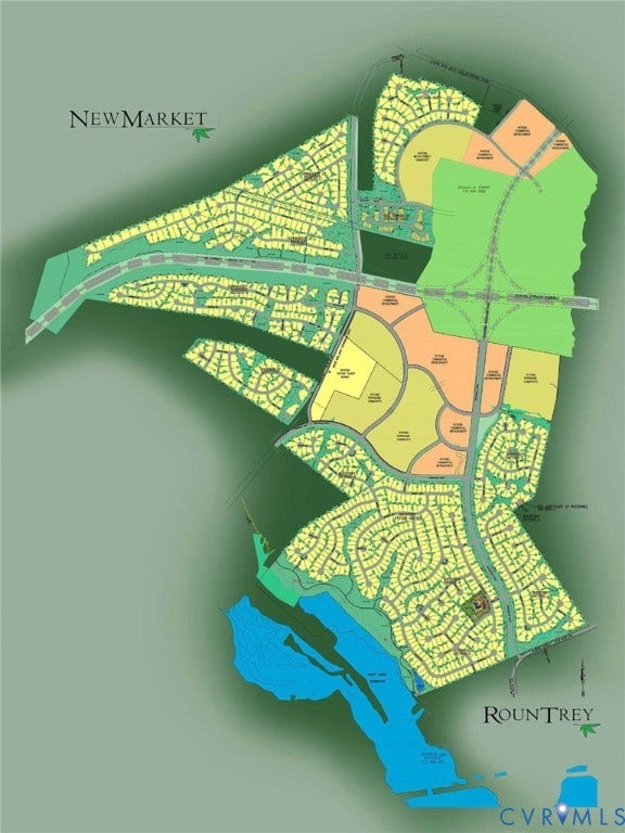 2613 Lilybank Place, NewMarket At RounTrey, Midlothian, VA 23112 Site Plan. Illustrating the land allocation and lot distribution for the property