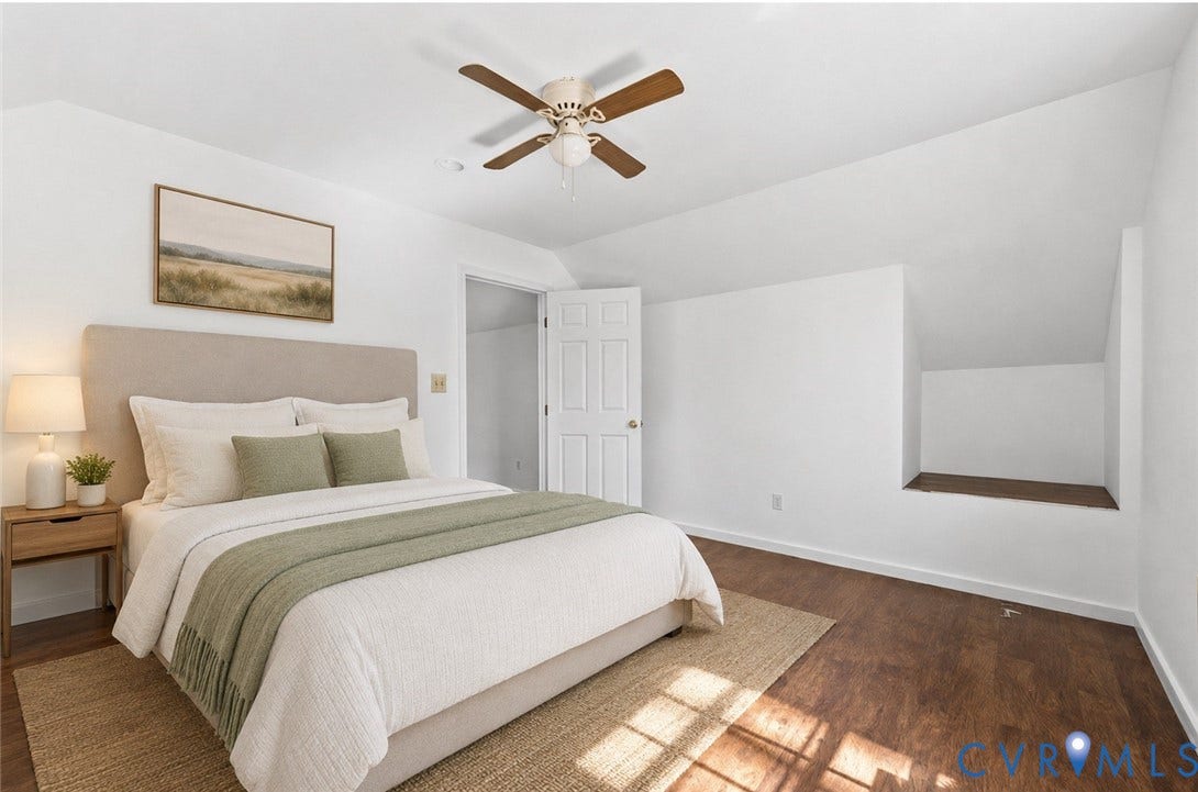 7040 Old Roxbury Road, Average, New Kent, VA 23141 VIRTUAL STAGE OF UPSTAIRS APARTMENT BEDROOM
