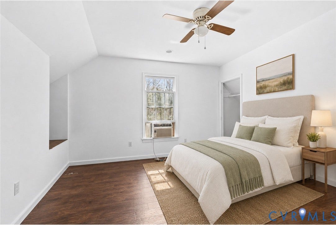7040 Old Roxbury Road, Average, New Kent, VA 23141 VIRTUAL STAGE OF UPSTAIRS APARTMENT BEDROOM