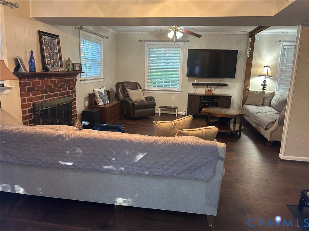 1120 Black Heath Road, Robious/Huguenot, Midlothian, VA 23113 LVT flooring, open concept, gas-burning fireplace insert.