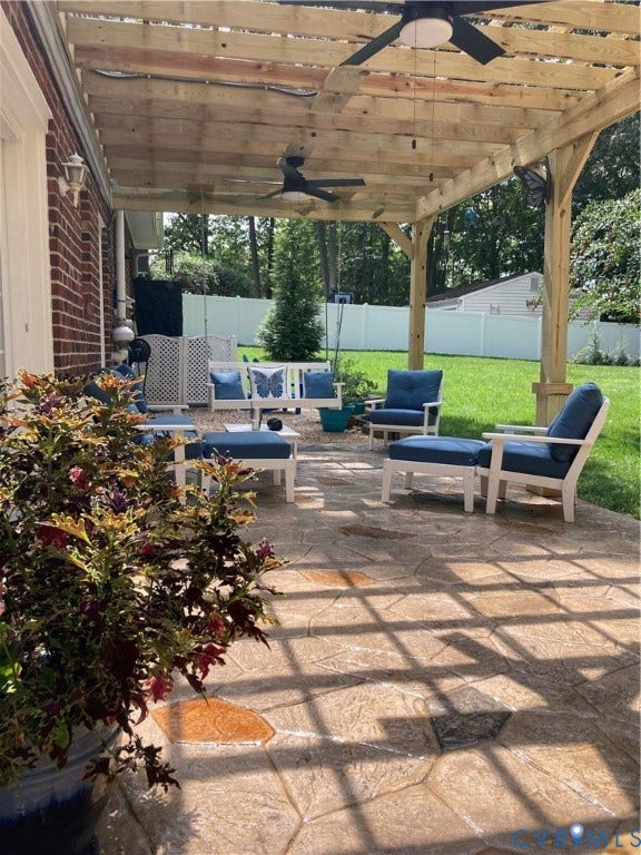1120 Black Heath Road, Robious/Huguenot, Midlothian, VA 23113 Pergola with 2 outdoor ceiling fans