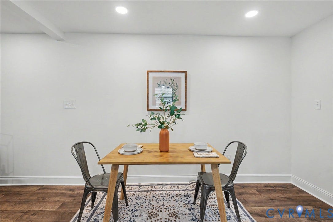 1210 N 24th Street, Church Hill Central, Richmond, VA 23223 Neutral walls paired with wood-finish flooring and recessed ceiling lighting
