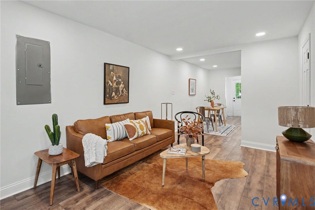 1210 N 24th Street, Church Hill Central, Richmond, VA 23223 Neutral-toned interior featuring wood-finish flooring and recessed lighting