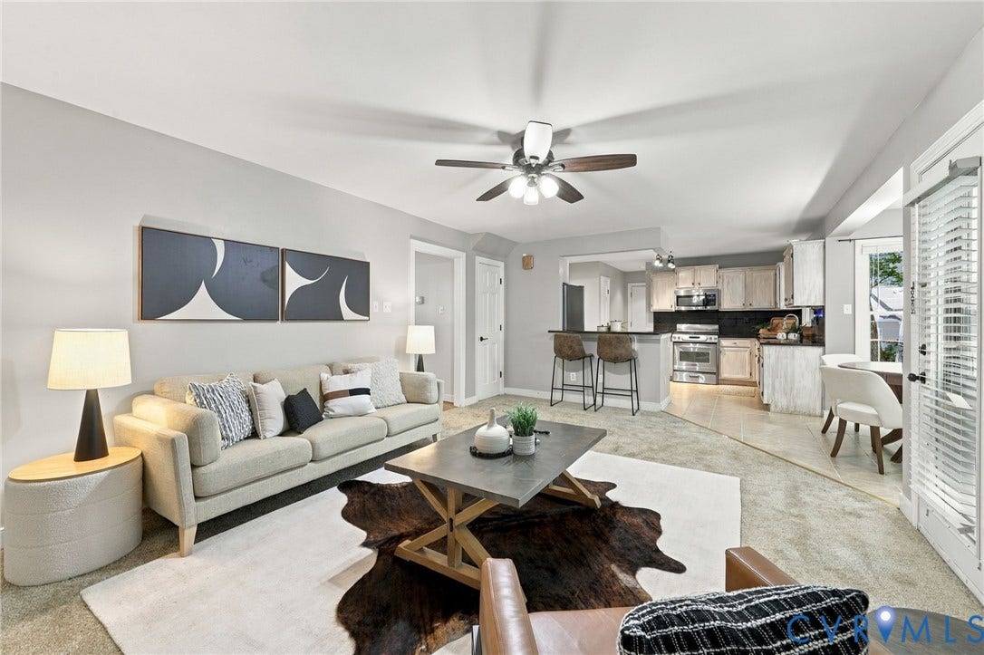 4712 Cedar Forest Road, Glen Allen, VA 23060 Spacious family room with brand new carpet and convenient access to the kitchen, breakfast area, and rear deck.