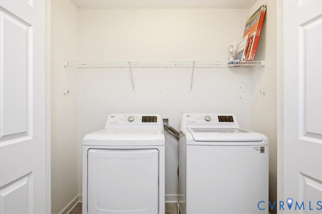 4011 Echo Ridge Place, Midlothian, VA 23112 Laundry area featuring a dedicated closet, white paneled doors, and wire shelving