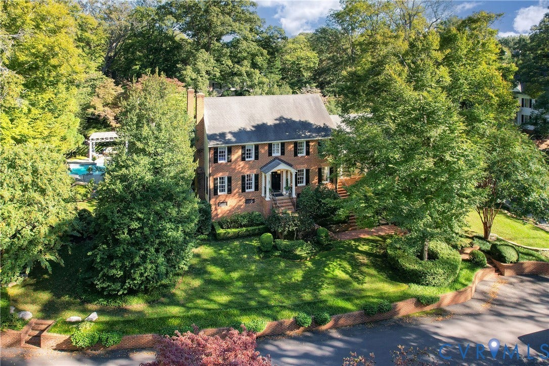 205 Poplar Lane, South Of Cary Street Rd, Richmond, VA 23226 Elevated view of the front lawn