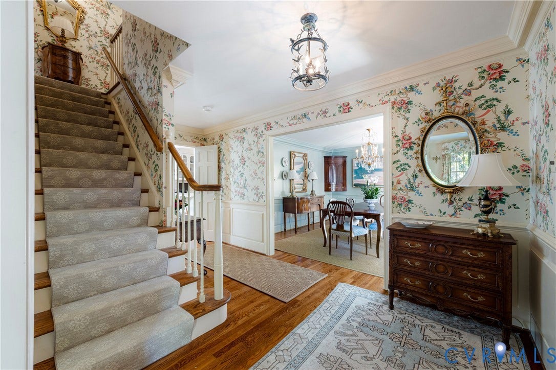 205 Poplar Lane, South Of Cary Street Rd, Richmond, VA 23226 The foyer opens directly to the formal dining room.