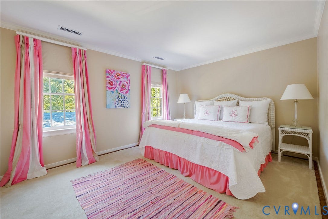 205 Poplar Lane, South Of Cary Street Rd, Richmond, VA 23226 Bedroom Two has wall-to-wall carpet and accesses the shared bath.
