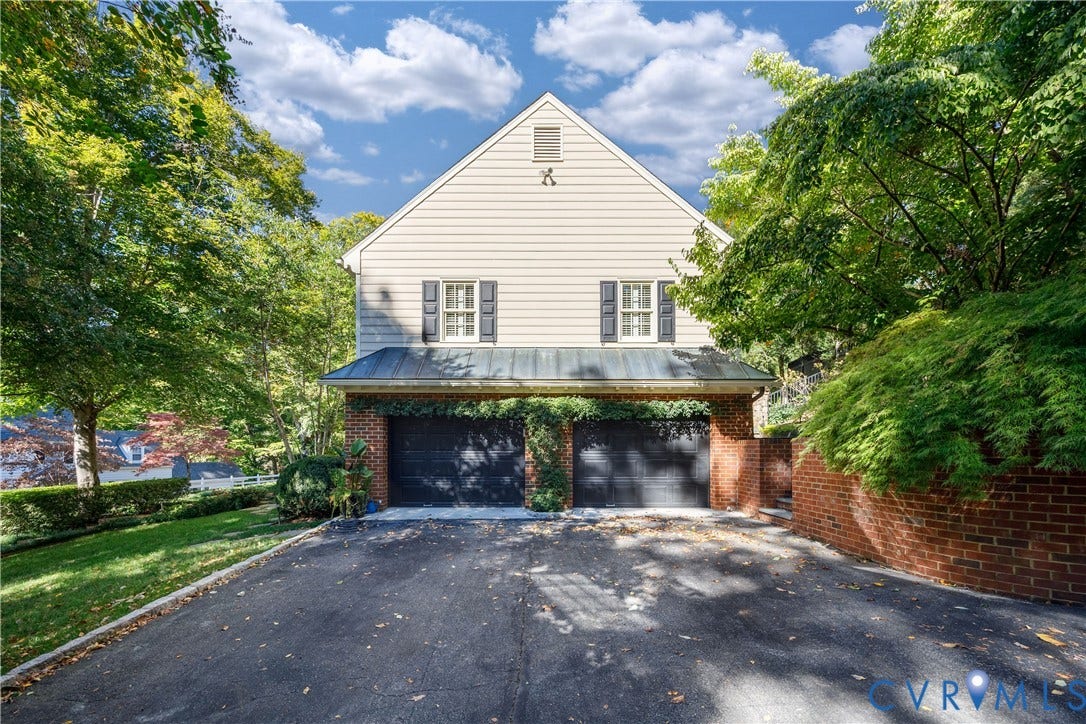 205 Poplar Lane, South Of Cary Street Rd, Richmond, VA 23226 Two-car side-entry garage with parking area suitable for four vehicles and hidden area for trash and recyling bins