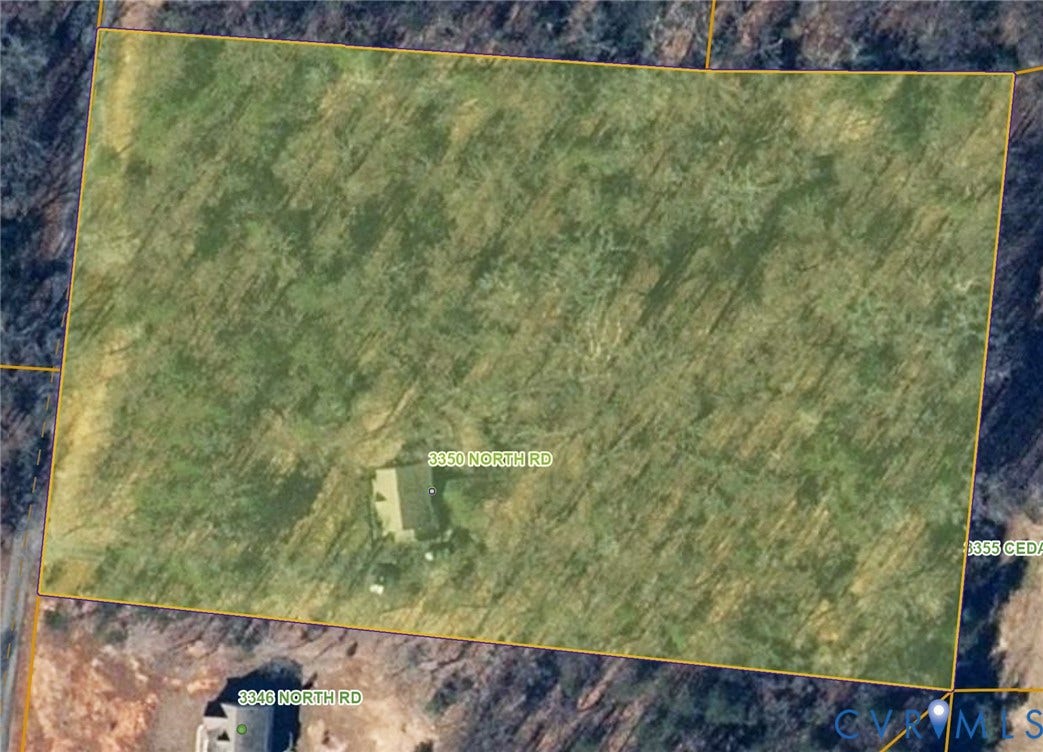 3350 North Road, Sandy Hook, VA 23153 Property Survey Map. Representing the site boundary and physical footprint of the property