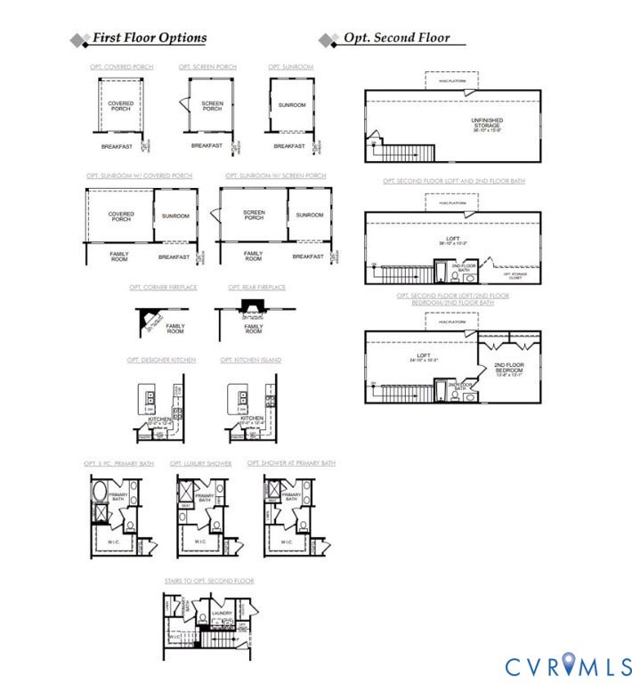 First Floor Options & Optional Second Floor