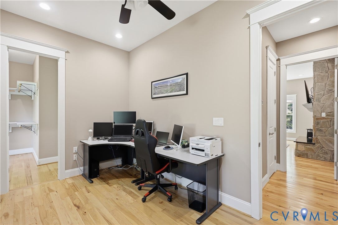 3056 Greywalls Drive, Powhatan, VA 23139 Wood-finish flooring, recessed lighting, ceiling fan, and multi-panel interior doors