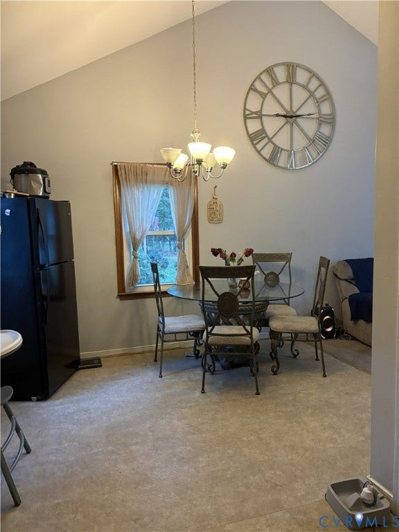 3207 Roland View Terrace, Chester, VA 23831 Vaulted ceiling featuring a central five-light chandelier and a single-hung window with wood-trim finish