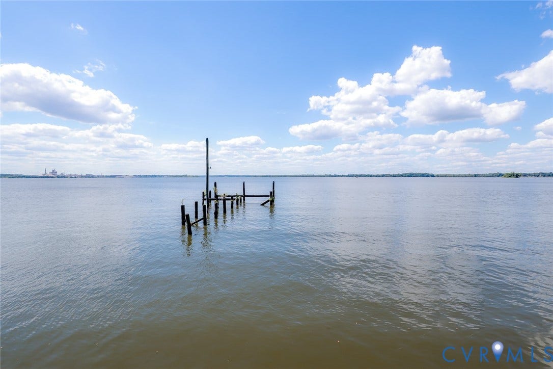 700 Jordan Point Road, North Prince George, VA 23860 Waterfront parcel featuring an open expanse of water and timber pilings