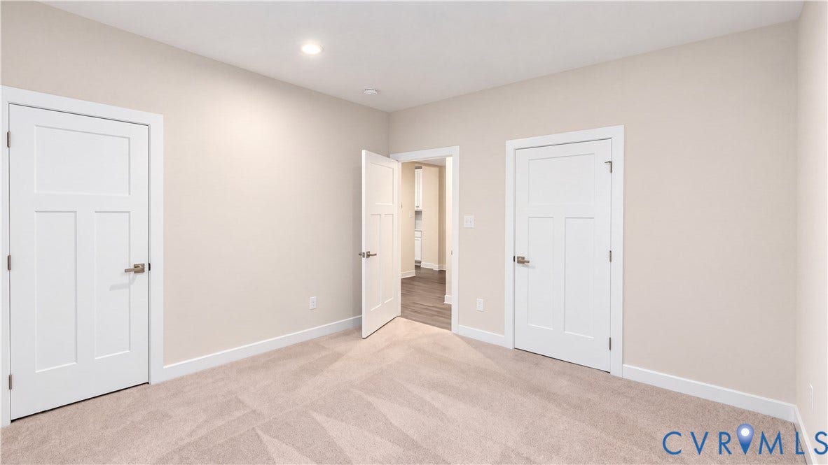 11500 Amara Drive, Chesterfield, VA 23838 Neutral-toned room featuring three-panel interior doors, recessed lighting, and wall-to-wall carpeting