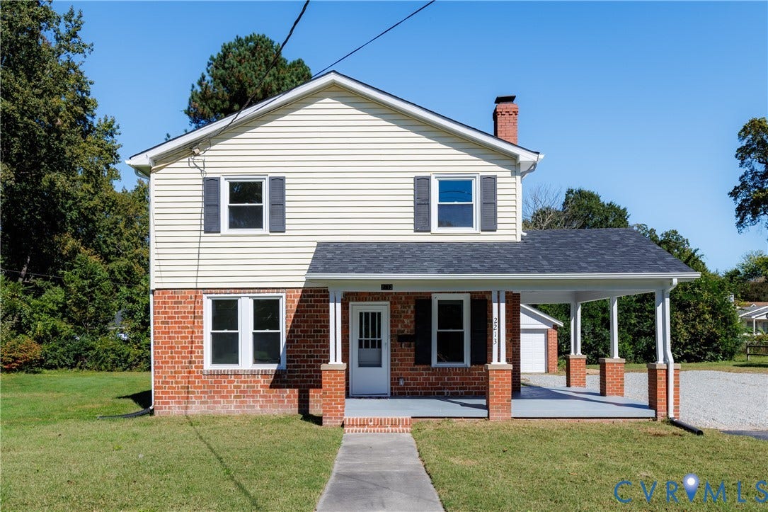 2213 W City Point Road, Hopewell, VA 23860 Front of home with large covered front porch