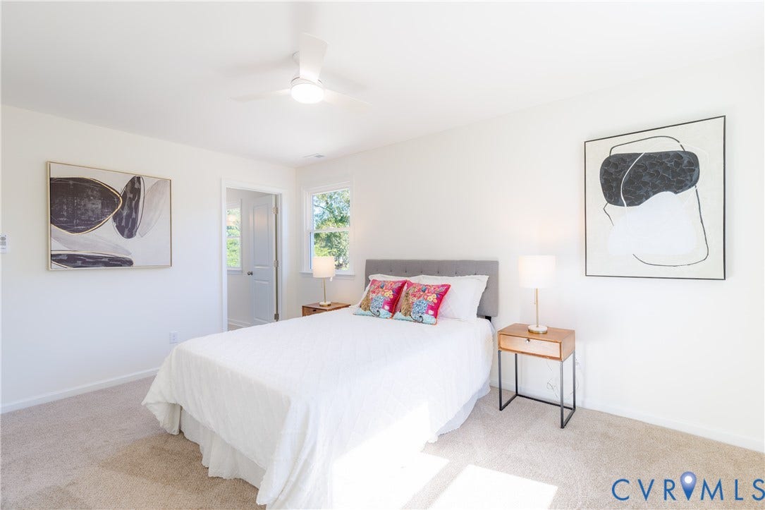 2213 W City Point Road, Hopewell, VA 23860 Primary bedroom with ceiling fan