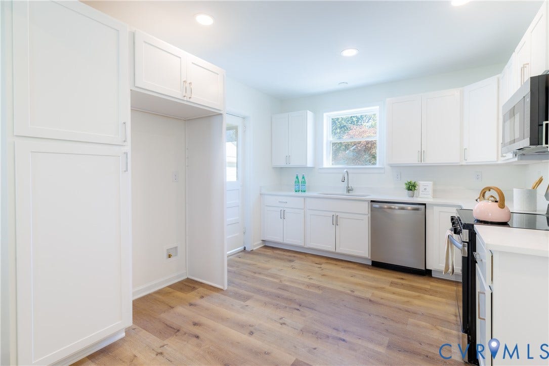 2213 W City Point Road, Hopewell, VA 23860 Kitchen with new cabinets and pantry storage