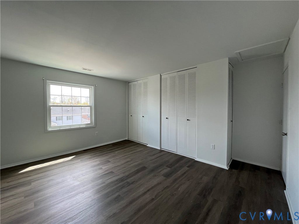 39 Rock Garden Lane, Henrico, VA 23228 Wood-finish flooring, multi-pane window, and triple-panel louvered closet doors