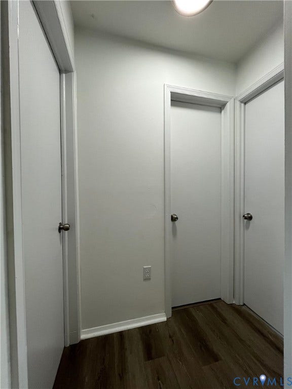 39 Rock Garden Lane, Henrico, VA 23228 Wood-finish flooring, three interior doors, and a ceiling-mounted light fixture