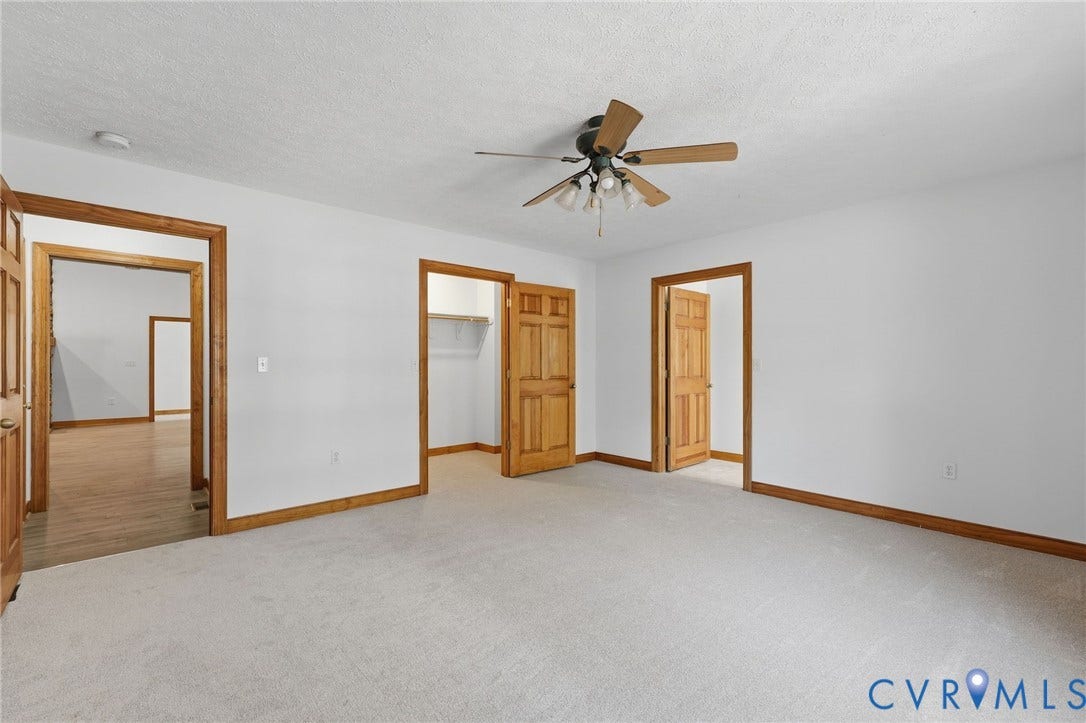 2225 Pine Cove Trail, Powhatan Countryside, Powhatan, VA 23139 Primary Bedroom - Fan & WIC