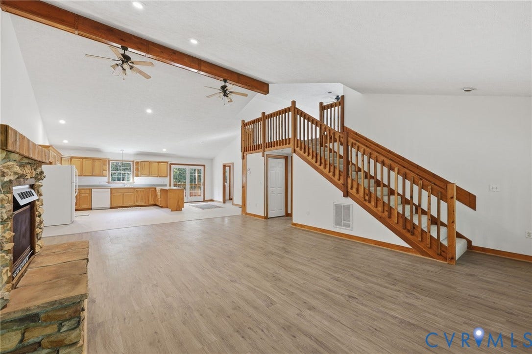 2225 Pine Cove Trail, Powhatan Countryside, Powhatan, VA 23139 Staircase to Loft & Open to Kitchen