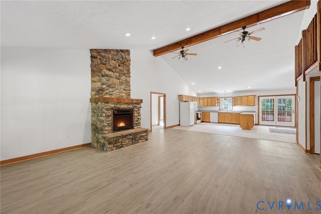 2225 Pine Cove Trail, Powhatan Countryside, Powhatan, VA 23139 Vaulted & Stone Fire Place