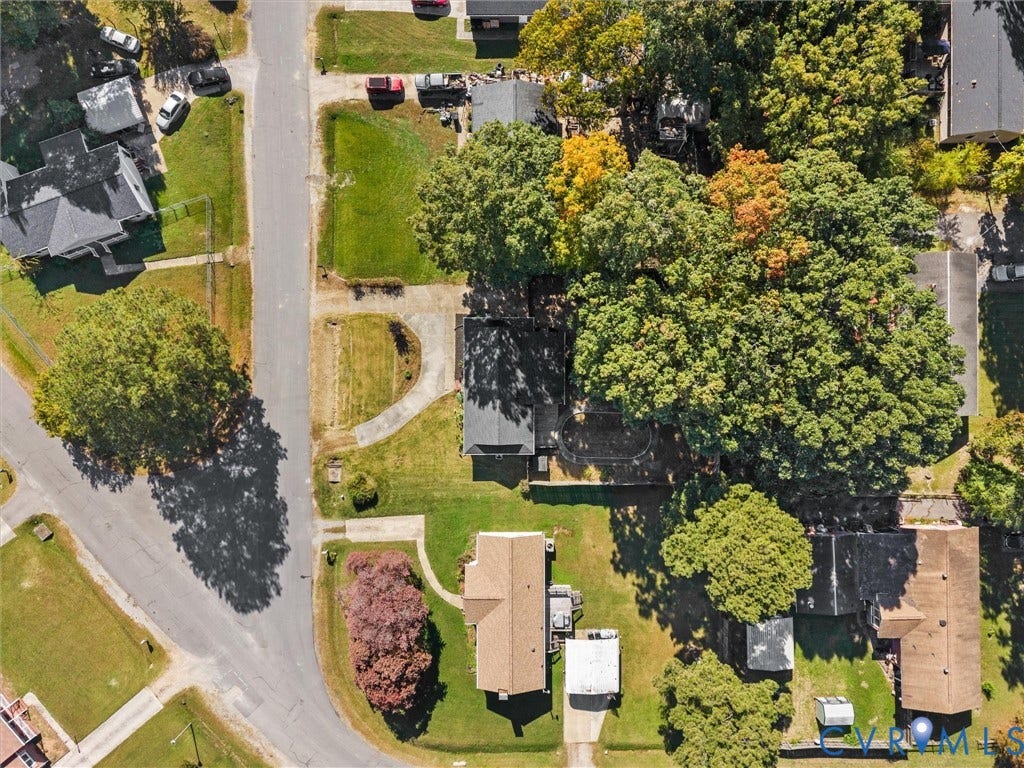 503 Briarwood Circle, Jefferson Circle, North Prince George, VA 23860 Aerial perspective of residential lots featuring established hardwood trees and expansive turf areas