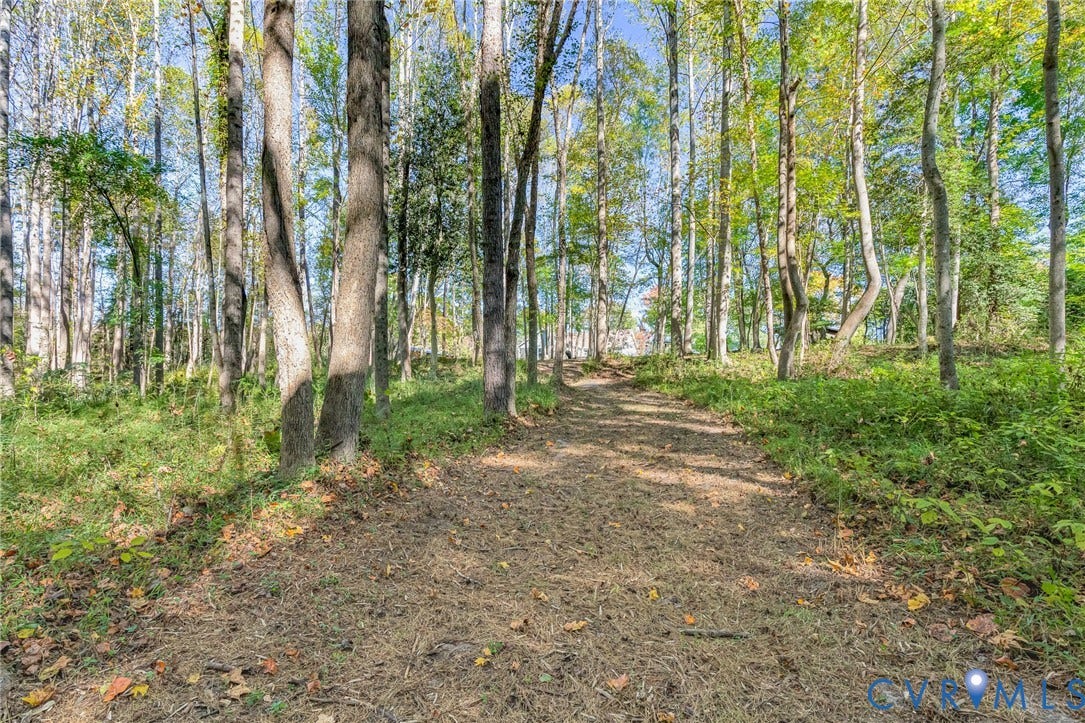 3820 Upshaw Road, Decker's Pond, Aylett, VA 23009 Wooded parcel featuring a natural earthen path and mature deciduous trees