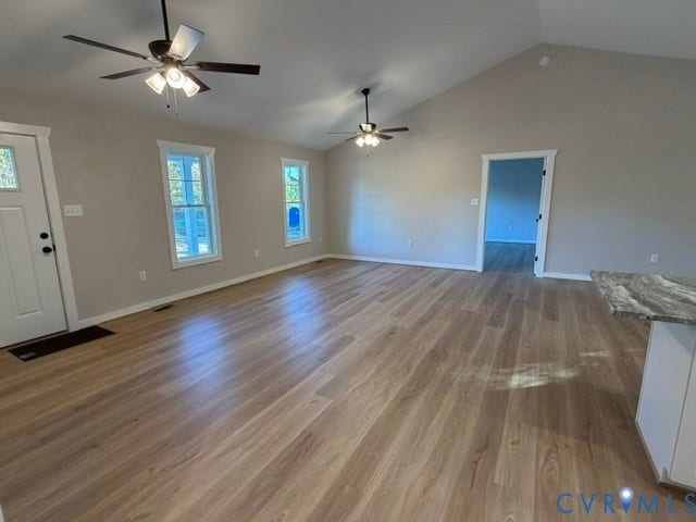 745 Gully Tavern Road, Detached, Rice, VA 23966 Vaulted ceilings, wood-finish flooring, dual ceiling fans with integrated lighting, and energy-efficient windows