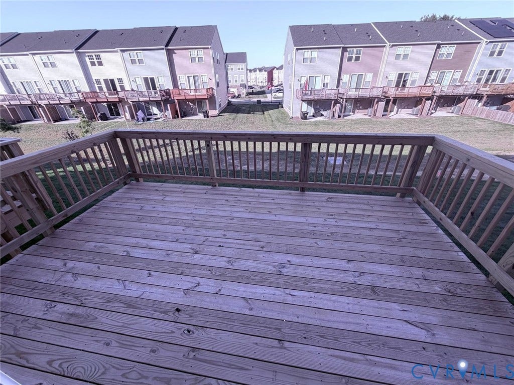 504 Sybil Street, Glen Allen, VA 23060 Elevated wood deck featuring vertical baluster railings and open-air design