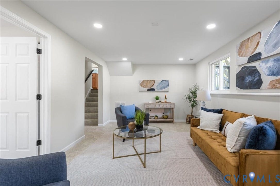 9201 Packard Court, Glen Allen, VA 23060 Neutral-toned interior featuring recessed lighting, carpeted flooring, and a six-panel door