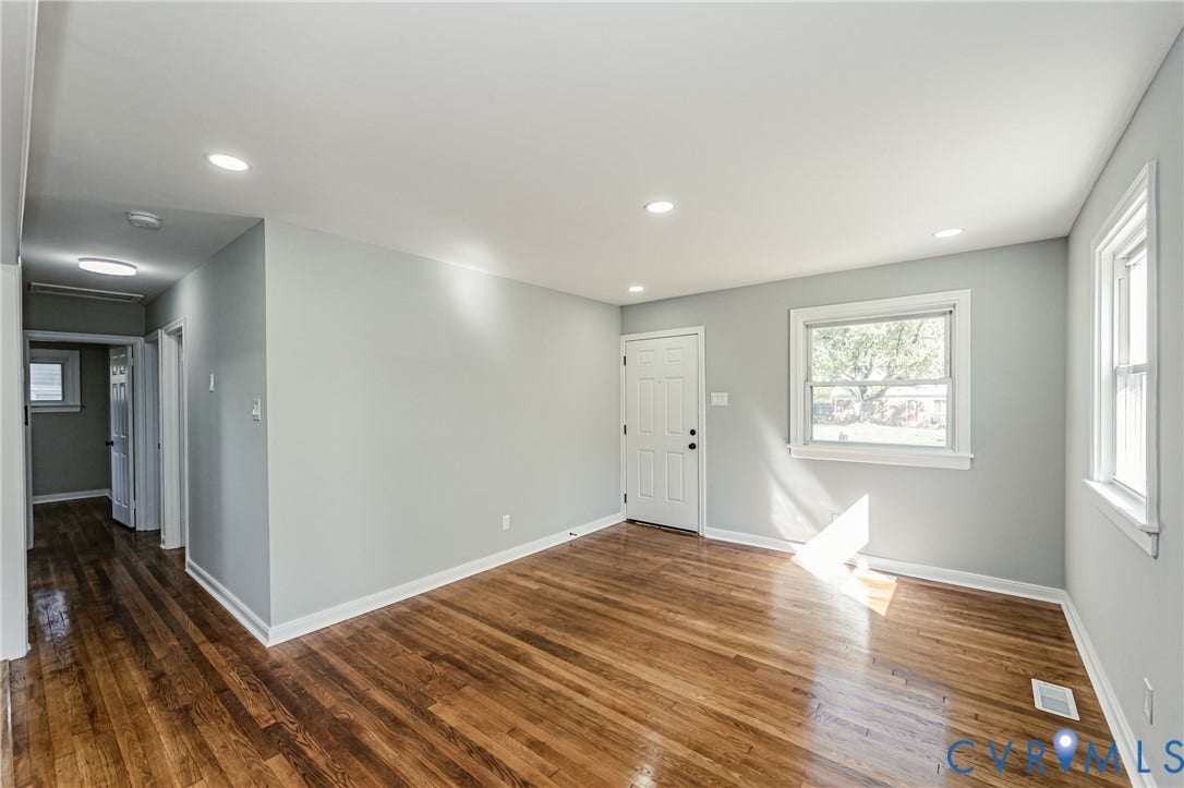 506 Meadowspring Road, Henrico, VA 23223 Interior space featuring wood-finish flooring, recessed lighting, and a six-panel entry door