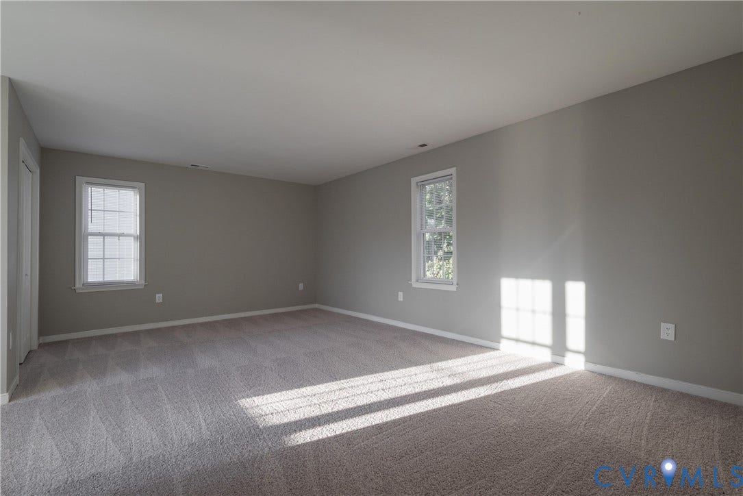 7009 Summers Trace Court, Chesterfield, VA 23832 Bedroom #4 with Neutral-toned interior space featuring wall-to-wall carpeting and double-hung windows with white trim
