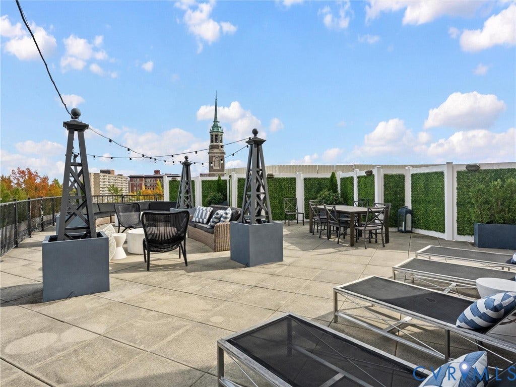 413 Stuart Circle, #3B, Historic Fan District, Richmond, VA 23220 Community space: Rooftop terrace for use of the residents of One Monument Avenue.