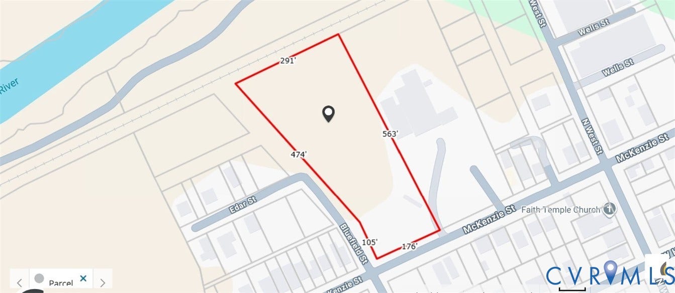 1143 McKenzie Street, Petersburg, VA 23803 Parcel Map. Indicating boundaries and measurements of the property