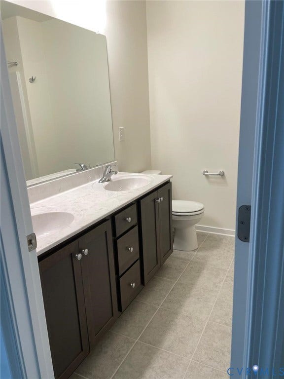 10823 Farmstead Mill Drive, Henrico, VA 23059 Bathroom featuring tile patterned flooring, toilet, and vanity