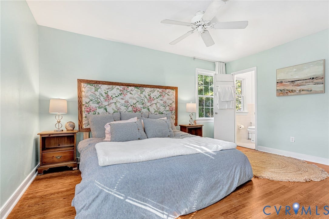 1526 Westshire Lane, Henrico, VA 23238 Room featuring wood-finish flooring, a white ceiling fan, and a multi-pane window