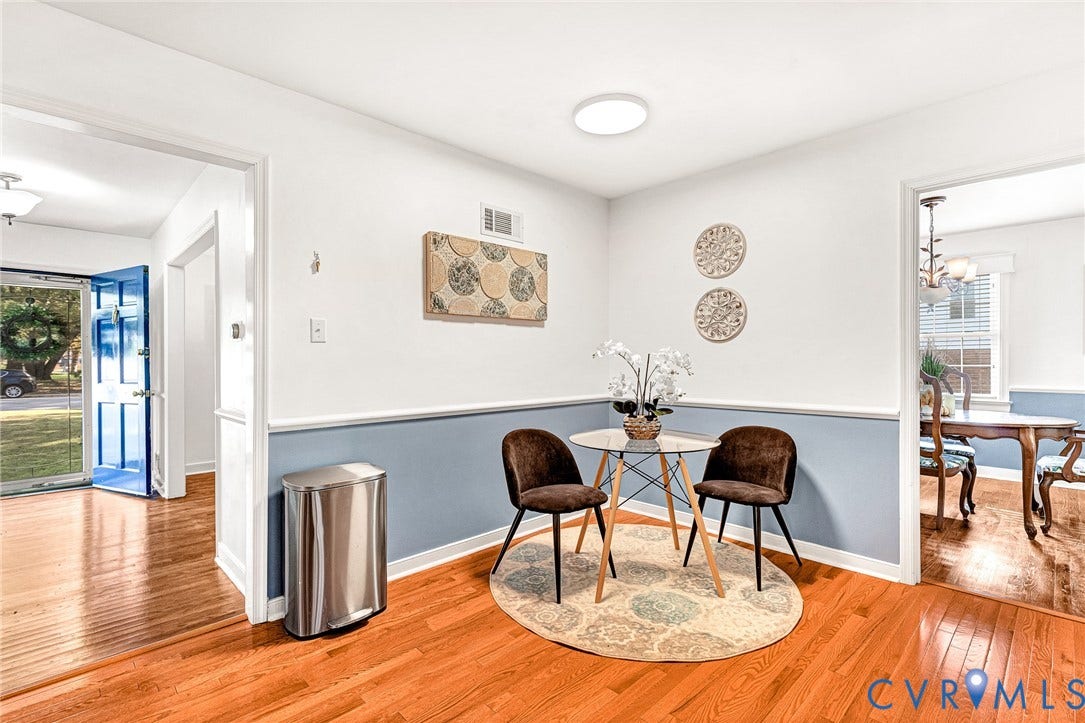 1526 Westshire Lane, Henrico, VA 23238 Wood-finish flooring, chair rail molding, and neutral wall paint