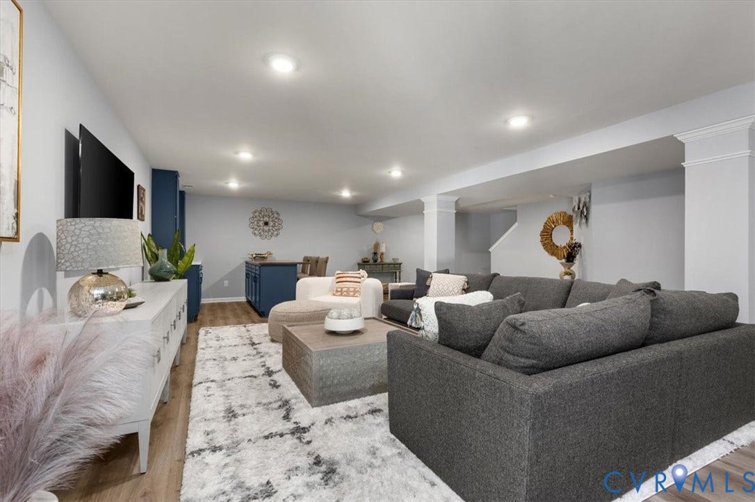 5325 Sandy Ridge Court, Chesterfield, VA 23832 Finished basement living area, recessed lighting, Open Concept, new high end LVP