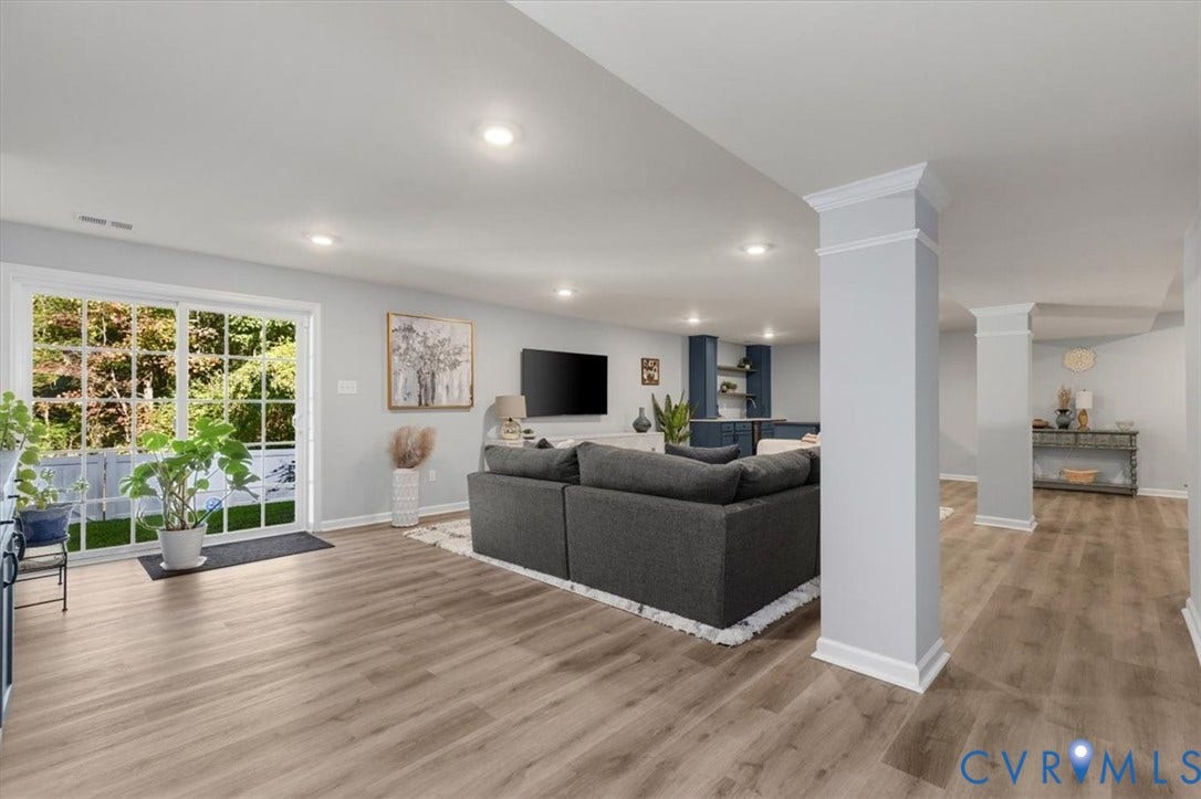 5325 Sandy Ridge Court, Chesterfield, VA 23832 Finished basement living area, recessed lighting, Open Concept, new high end LVP
