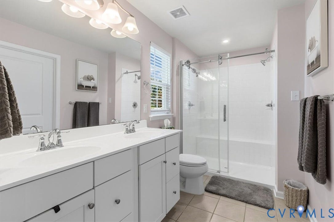 5325 Sandy Ridge Court, Chesterfield, VA 23832 Primary En-Suite, Double Vanity, Tiled Shower, huge walk in closet