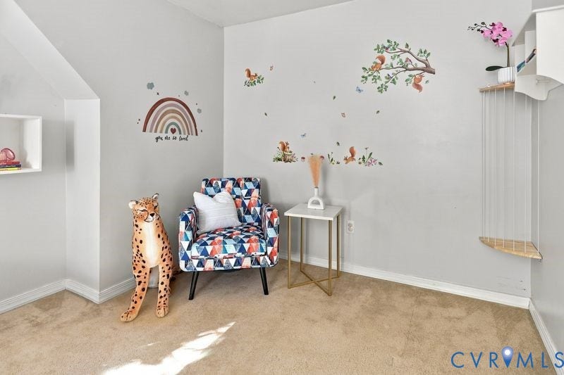 10208 Claybar Trail, Chesterfield, VA 23236 Wall-mounted white shelving, neutral carpeting, and architectural corner nook