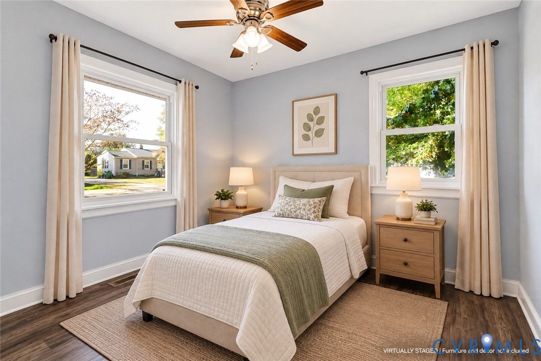 7304 Bowler Street, Henrico, VA 23228 Bedroom 3- Virtually Stagged
