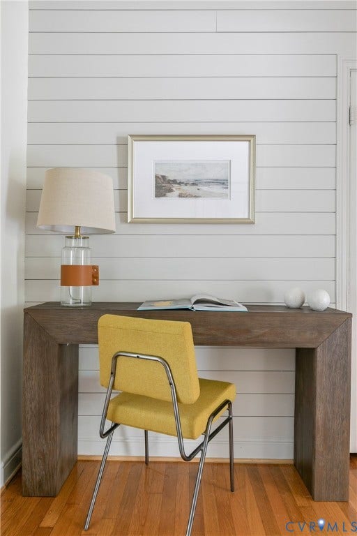 4710 Park Avenue, Mary Munford / Near West End, Richmond, VA 23226 Horizontal shiplap wall paneling paired with wood-finish flooring