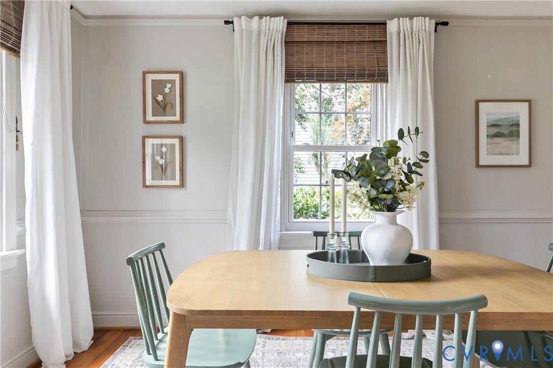 4710 Park Avenue, Mary Munford / Near West End, Richmond, VA 23226 Hardwood flooring, crisp wainscoting, and multi-pane windows with woven wood shades
