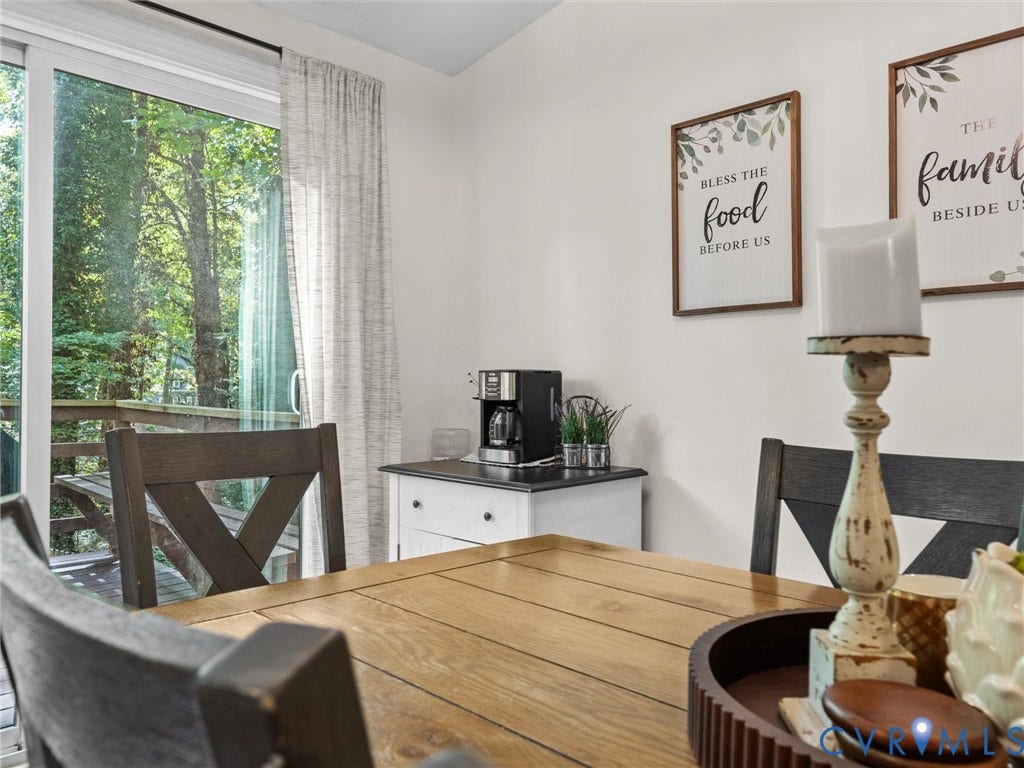 2703 Sutters Mill Court, Sutters Mill, Chesterfield, VA 23112 Sliding glass door opening to an elevated wooden deck