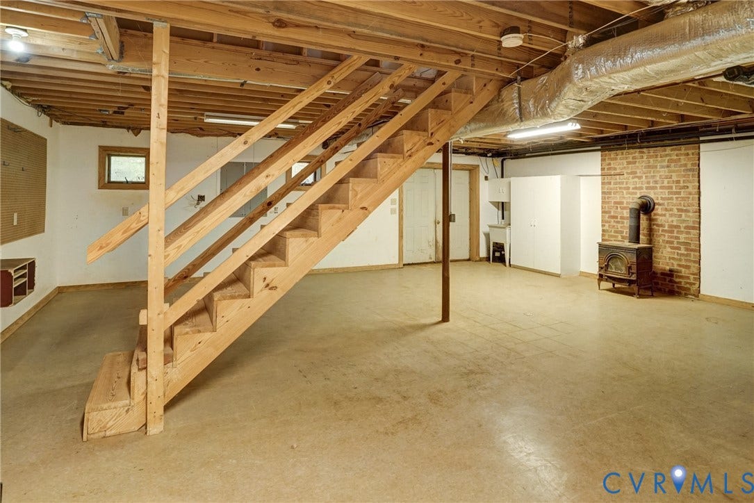 2180 Gum Drive, Smokey Hollow, Manakin Sabot, VA 23103 Huge Basement! So many options for this room! Mostly Finished, Heated & Cooled - Great Workshop, Sewing Room/Art Studio - Poured Concrete Floor - Very Solid!