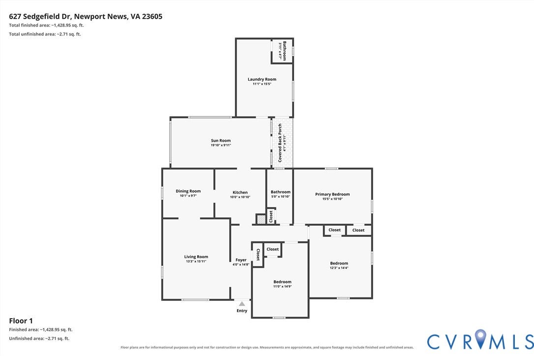 627 Sedgefield Drive, 992- All Others Area 107, Newport News, VA 23605 Floor plan