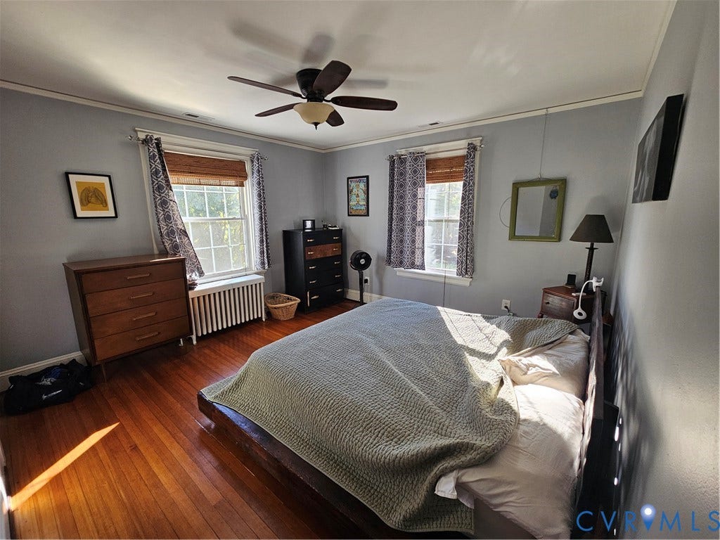 1206 Westminster Avenue, Richmond, VA 23227 Hardwood flooring, double-hung windows, and ceiling fan fixture